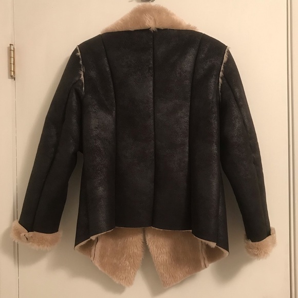 Like New Neiman Marcus Faux Fur/ Suede Coat - Picture 3 of 8